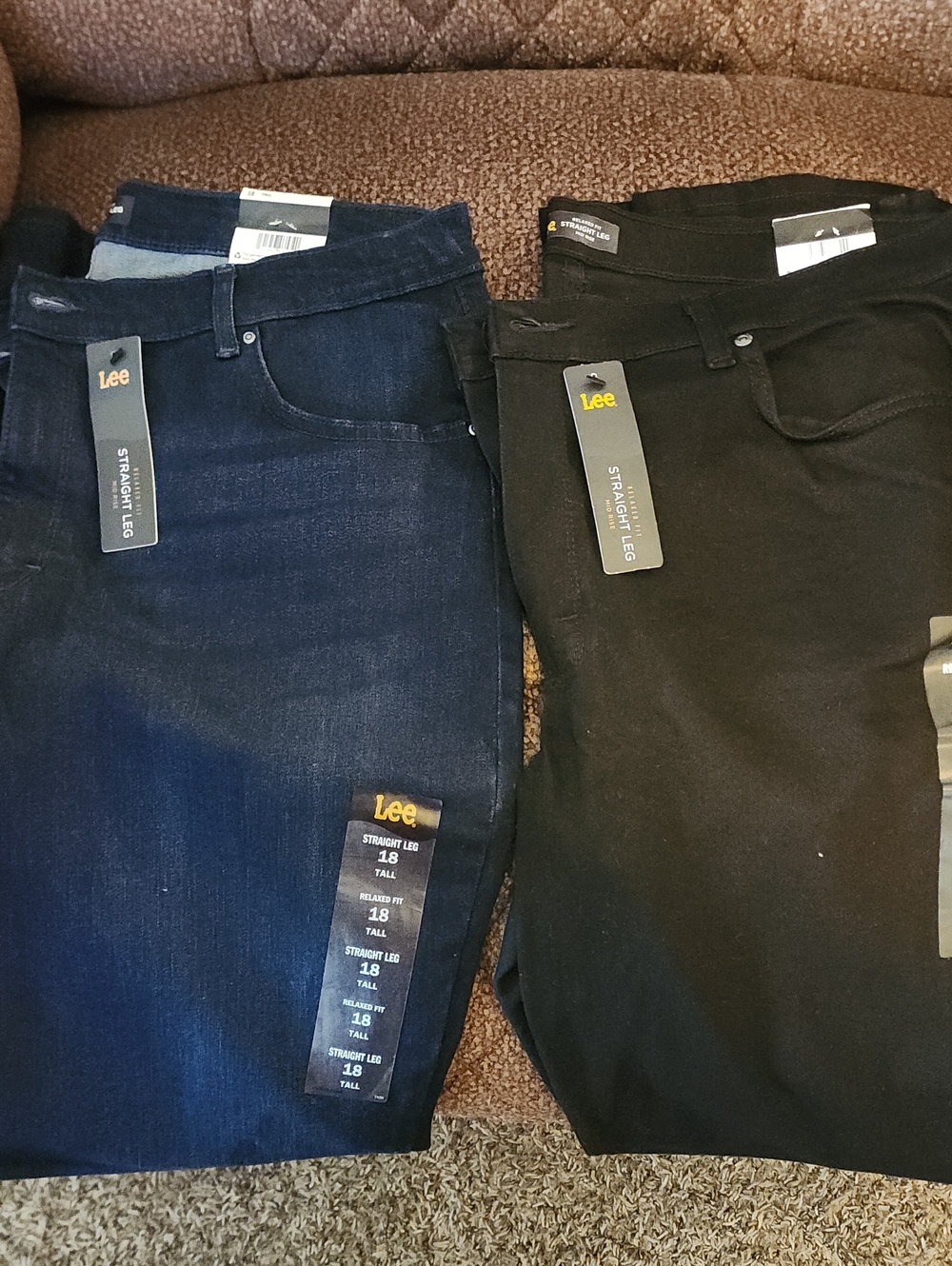 Lee Straight Leg Jeans in Navy and Black